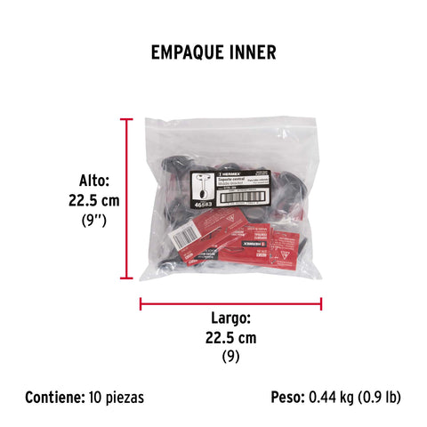 Soporte negro para tubo redondo de closet, HERMEX | STR-3N | 46583
