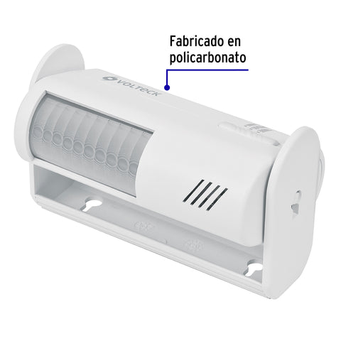 Sensor de movimiento con alarma y timbre, Volteck | SEMO-AL | 46595