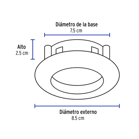 Luminario redondo satín spot dirigible, lámpara no incluida | EMP-105S | 46616