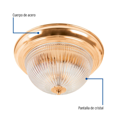 Luminario decorativo 15x28 cm pantalla cristal, s/lámparas | SOB-101S | 46626