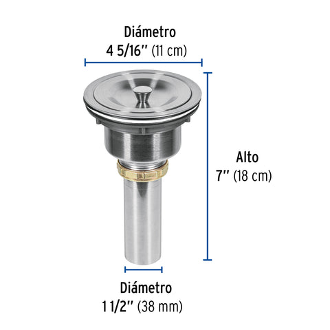Contracanasta 3-1/2' inox, cuerpo profundo,con tapa, RIVIERA | CO-812 | 46629