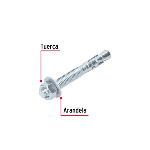 Caja con 50 taquetes arpón de 3/8' x 3-1/2', FIERO | TAE-3/8A4G | 46642