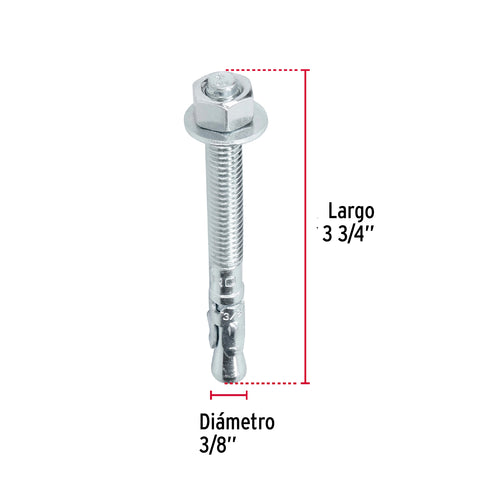 Caja con 50 taquetes arpón de 3/8' x 3-3/4', FIERO | TAE-3/8A5G | 46643
