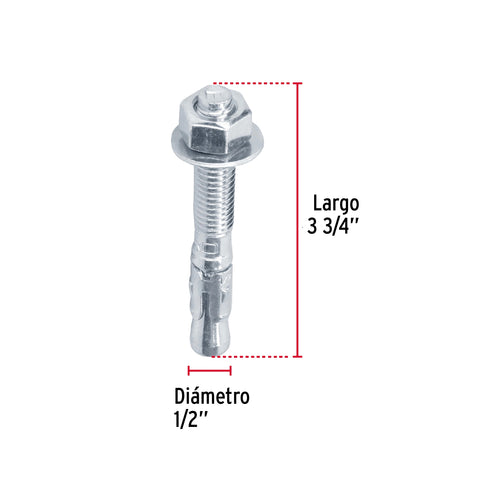 Caja con 25 taquetes arpón de 1/2' x 3-3/4', FIERO | TAE-1/2A2G | 46646