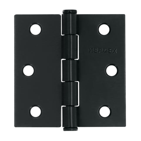 Bisagra cuadrada 2 1/2', negro mate, cabeza plana, HERMEX | BC-256P | 46707