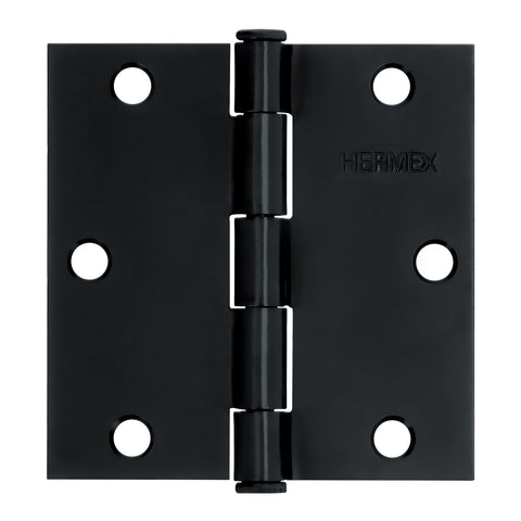 Bisagra cuadrada 3 1/2', negro mate, cabeza plana, HERMEX | BC-356P | 46708