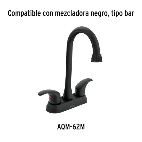 Cuello tipo bar para mezcladora de lavabo, negro mate, AQUA | AQCR-60M | 46725