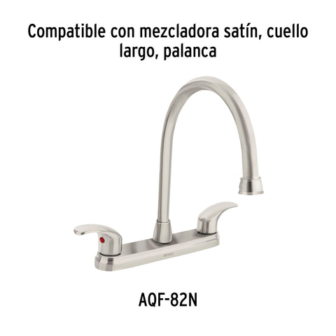 Cuello largo para mezcladora de fregadero, satín, AQUA | AQCR-80N | 46726