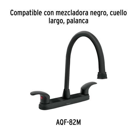 Cuello largo para mezcladora de fregadero, negro mate, AQUA | AQCR-80M | 46727