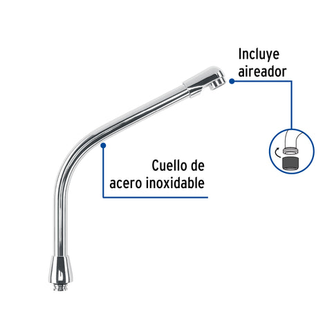Cuello tipo cobra para mezcladora de fregadero, cromo, AQUA | AQCR-90 | 46728