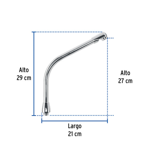Cuello tipo cobra para mezcladora de fregadero, cromo, AQUA | AQCR-90 | 46728