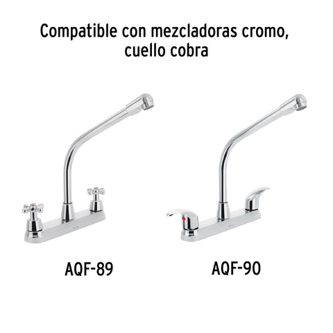 Cuello tipo cobra para mezcladora de fregadero, cromo, AQUA | AQCR-90 | 46728