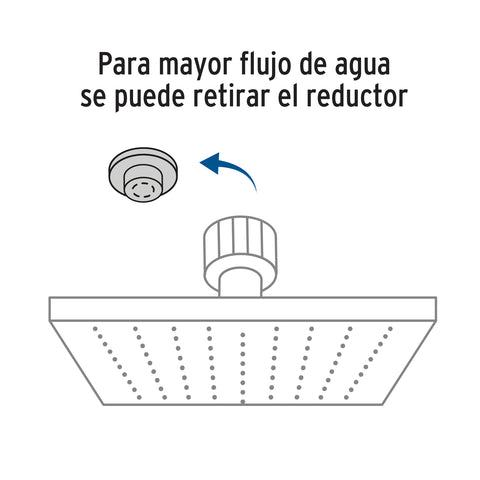 Regadera cuadrada 4', ABS, sin brazo, cromo, AQUA | R-403S | 46733