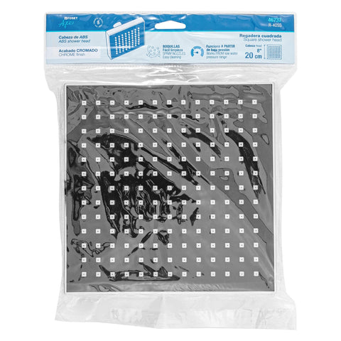 Regadera cuadrada 8', ABS, sin brazo, cromo, AQUA | R-405S | 46737