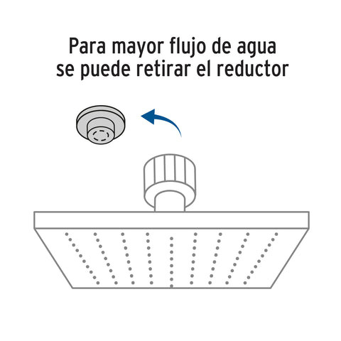 Regadera cuadrada 4', ABS, con brazo y chapetón, satín, AQUA | R-403N | 46738