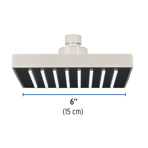 Regadera cuadrada 6', ABS, sin brazo, satín, AQUA | R-404SN | 46741