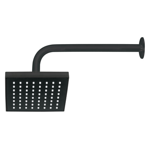 Regadera cuadrada 6', ABS, con brazo y chapetón, negro, AQUA | R-404M | 46746