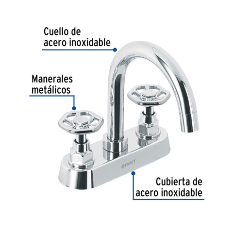 Mezcladora p/lavabo, bar, manerales redondos, cromo, TÚBIG | TBM-61 | 46753