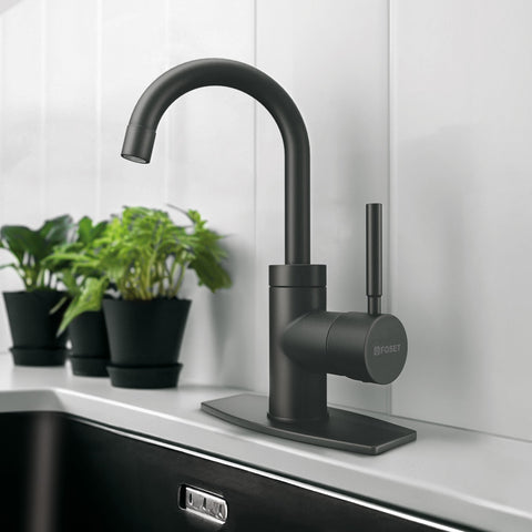 Monomando corto para lavabo, negro mate, FOSET TÚBIG | TBM-45M | 46764