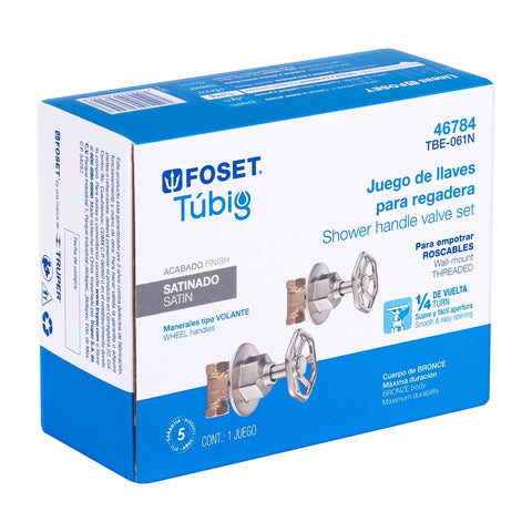 Juego llaves empotrar roscables, volante satín, TÚBIG | TBE-061N | 46784