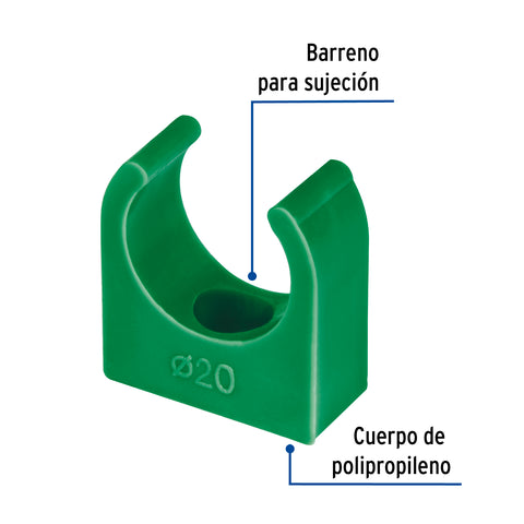 Abrazadera PPR, 1/2', tipo U, FOSET | CV-101 | 46795