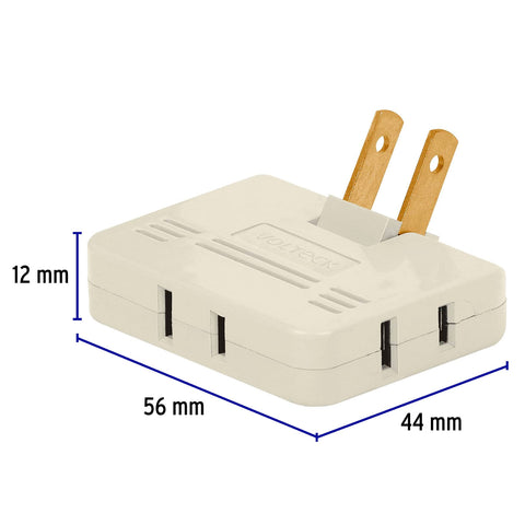 Multicontacto triple,tipo bisagra,entradas laterales,Volteck | MUL-340 | 46812