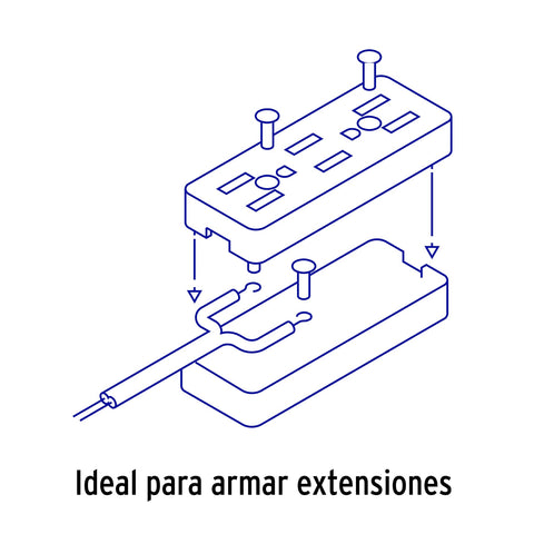 Multicontacto triple para extensión, 2 polos + tierra | MULEX-3 | 46813
