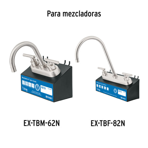 Juego de 2 manerales para mezcladora, palanca, satín, TÚBIG | TBMM-62N | 46867