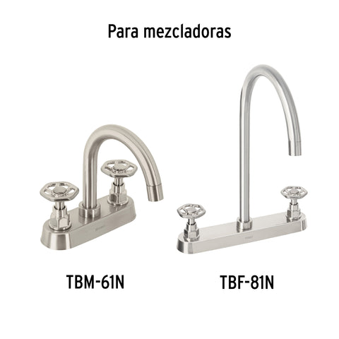 Juego de 2 manerales para mezcladora, volante, satín, TÚBIG | TBMM-61N | 46870