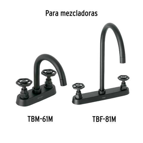 Juego de 2 manerales para mezcladora, volante, negro, TÚBIG | TBMM-61M | 46871