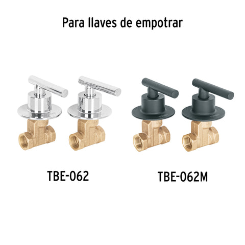 Juego de 2 manerales para regadera, palanca, cromo, TÚBIG | TBMR-62 | 46875