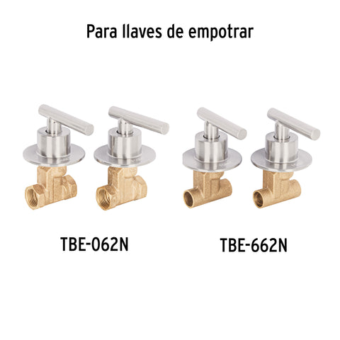 Juego de 2 manerales para regadera, palanca, satín, TÚBIG | TBMR-62N | 46876