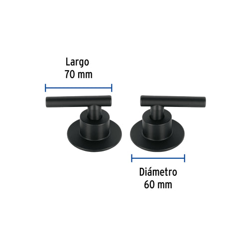 Juego de 2 manerales para regadera, palanca, negro, TÚBIG | TBMR-62M | 46877