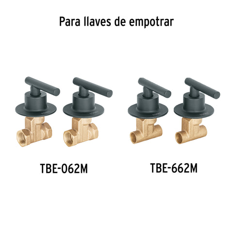 Juego de 2 manerales para regadera, palanca, negro, TÚBIG | TBMR-62M | 46877