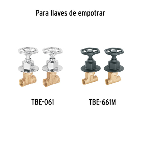 Juego de 2 manerales para regadera, volante, cromo, TÚBIG | TBMR-61 | 46878