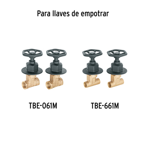 Juego de 2 manerales para regadera, volante, negro, TÚBIG | TBMR-61M | 46880