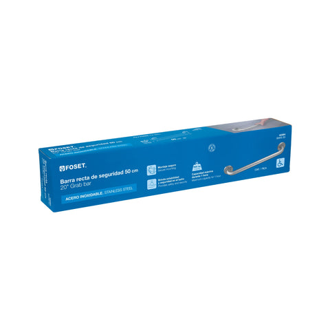 Barra recta de seguridad, acero inox, 1-1/4' x 50cm, FOSET | BARS-50 | 46884