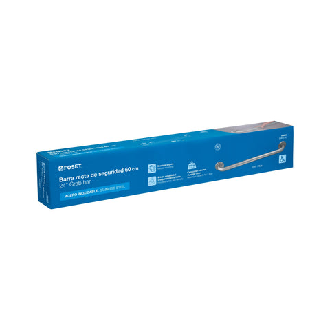 Barra recta de seguridad, acero inox, 1-1/4' x 60cm, FOSET | BARS-60 | 46885