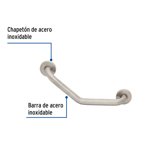 Barra angular de seguridad, acero inox, 1-1/4' x 40cm, FOSET | BARS-40A | 46887