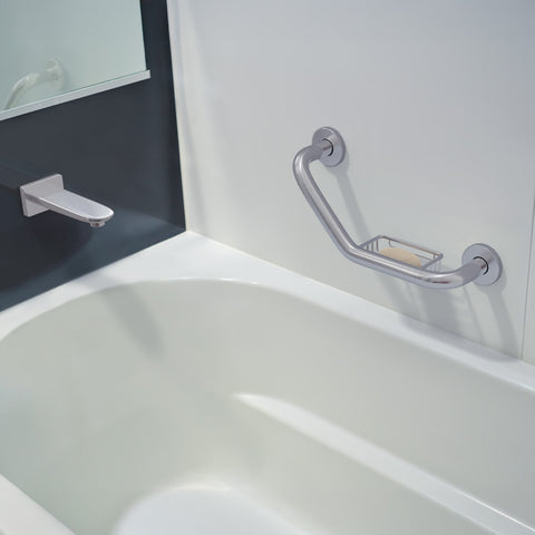 Barra angular con jabonera, acero inox, 1-1/4' x 42cm, FOSET | BARS-40AJ | 46888
