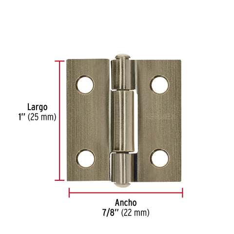 Bisagra rectangular 1' latón antiguo, HERMEX | BR-102 | 46909