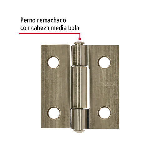 Bisagra rectangular 1' latón antiguo, HERMEX | BR-102 | 46909
