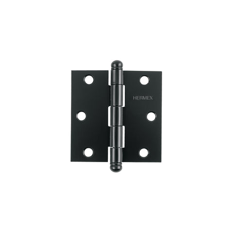 Bisagra cuadrada 3', negro mate, cabeza redonda, HERMEX | BC-306R | 46919