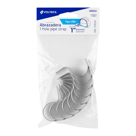 Bolsa c/10 abrazaderas tipo uña 1' p/tubo pared delgada | AU-1 | 46922