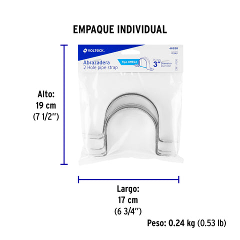 Bolsa c/5 abrazaderas tipo omega 3' p/tubo pared delgada | AO-3 | 46928