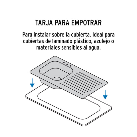 Tarja de empotrar 80x50cm tina derecha, FOSET BASIC | TA-851DB | 47019