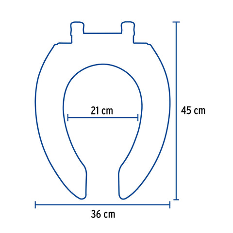 Asiento alargado con tapa para WC, abierto, azul, FOSET | AWC-45Z | 47036