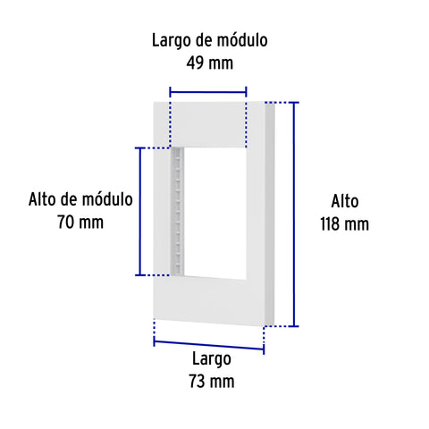 Placa 1 ventana, 3 módulos, línea Española, color blanco | PPTR-EB | 47043
