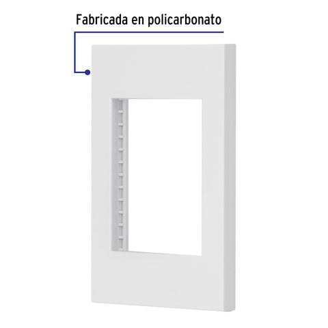 Placa 1 ventana, 3 módulos, línea Española, color blanco | PPTR-EB | 47043