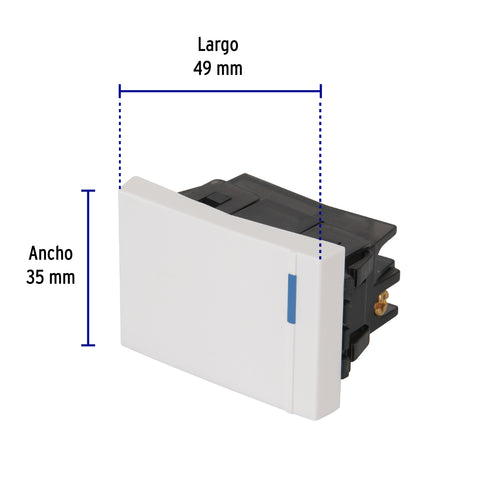 Interruptor sencillo 1.5 módulos,línea Española,color blanco | APSE15-EB | 47046